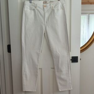 Jen7 Women's White Cropped Skinny Jeans, Size 10